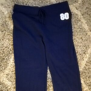 Navy Women's Sweatpants with White Detail Navy Blue
